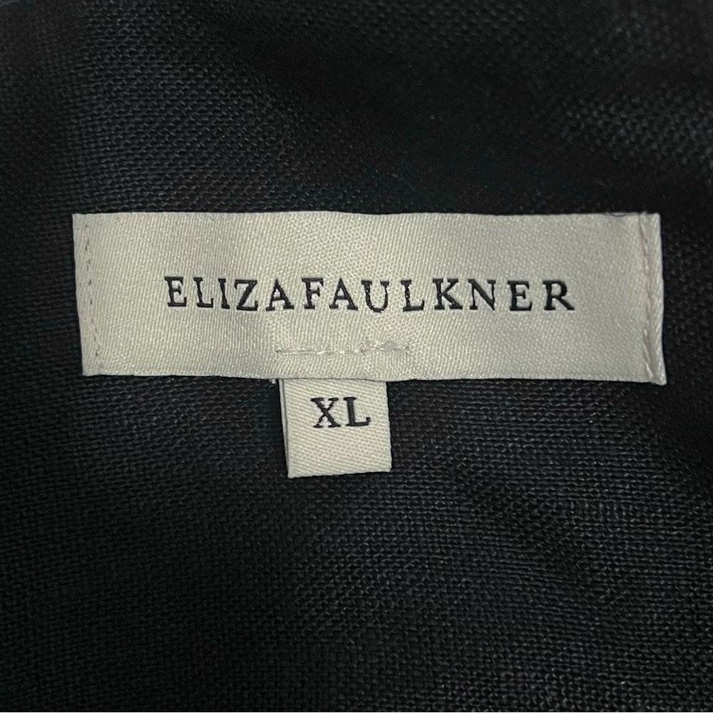 Eliza Faulkner Angelica Linen Dress in Black - Size XL - Picture 4 of 6